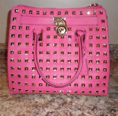 michael kors pink purse with studs